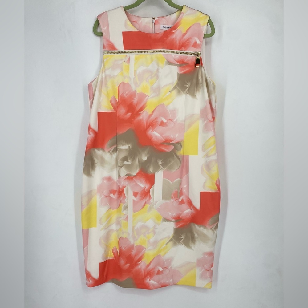NEW Calvin Klein Pastel Floral Sleeveless Formal Dress Plus Size 18W NWT Easter - Picture 7 of 12